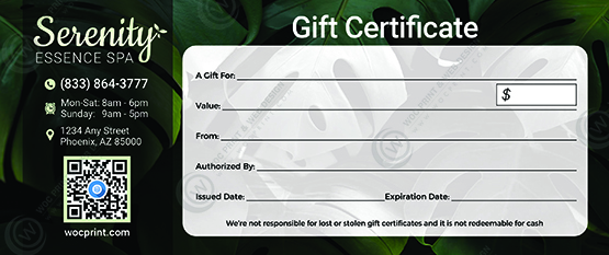 ZGC-06B - Head Spa Regular Gift Certificates