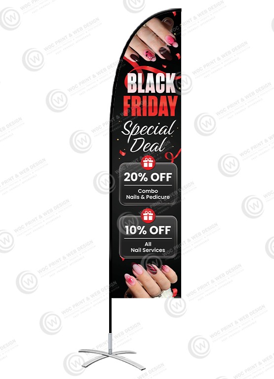nails-salon-flag-banners-fb-18 - Feather Flag - WOC print