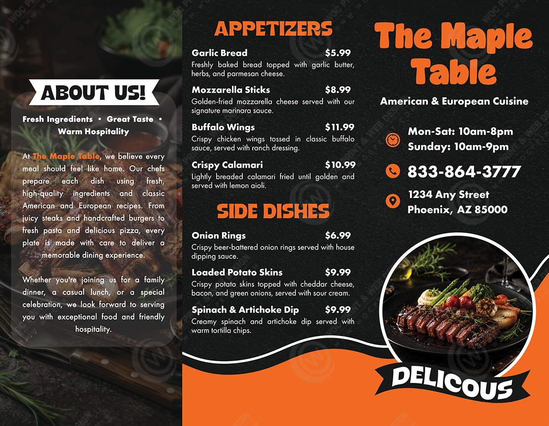 BR-520 - Restaurant Brochures