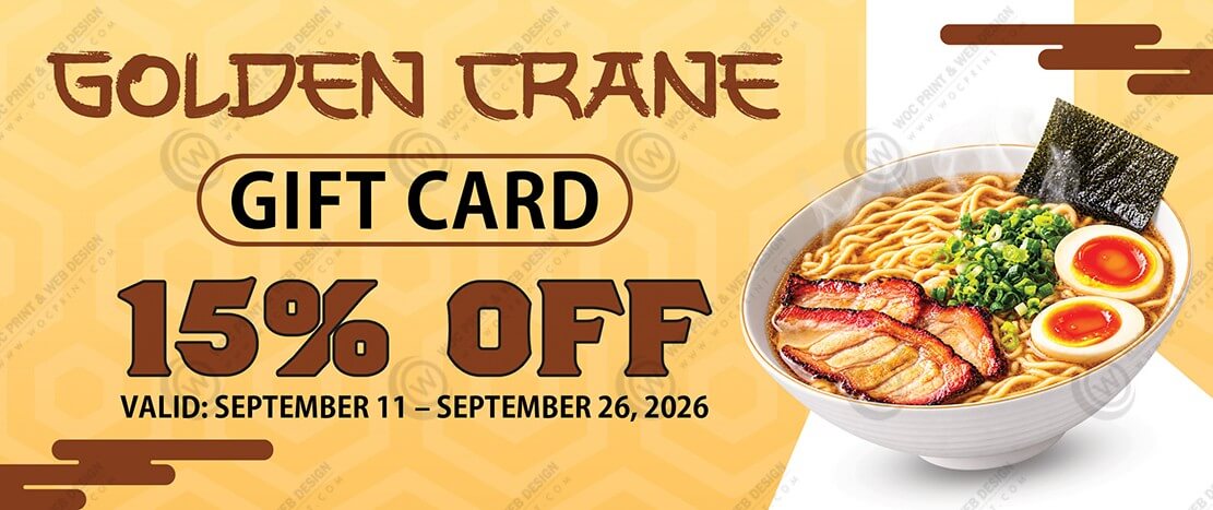 GC-503 - Restaurant Regular Gift Certificates