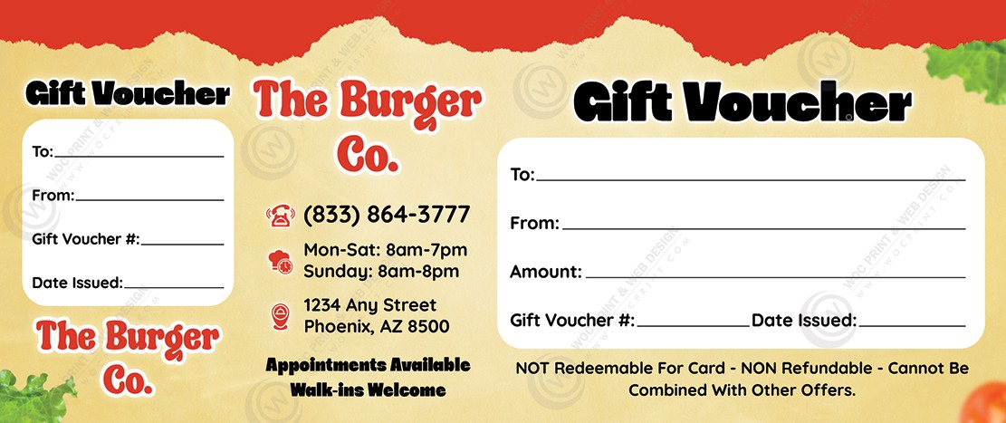 PGC-502B - Restaurant Premium Gift Certificates