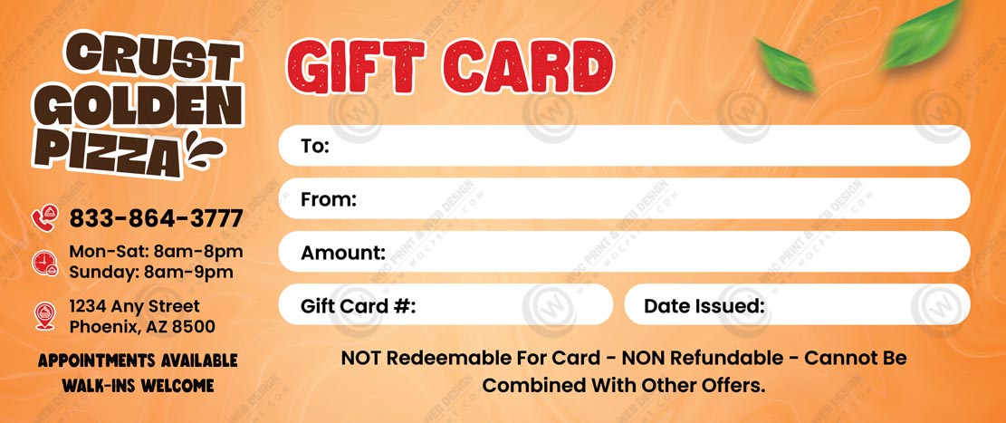 GC-504B - Restaurant Regular Gift Certificates