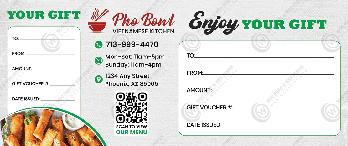 PGC-503B - Restaurant Premium Gift Certificates