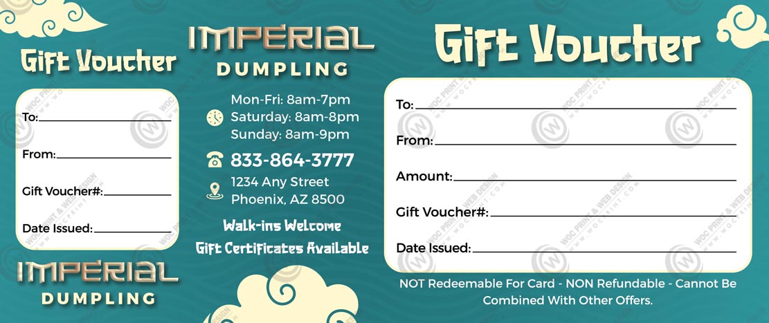 PGC-507B - Restaurant Premium Gift Certificates